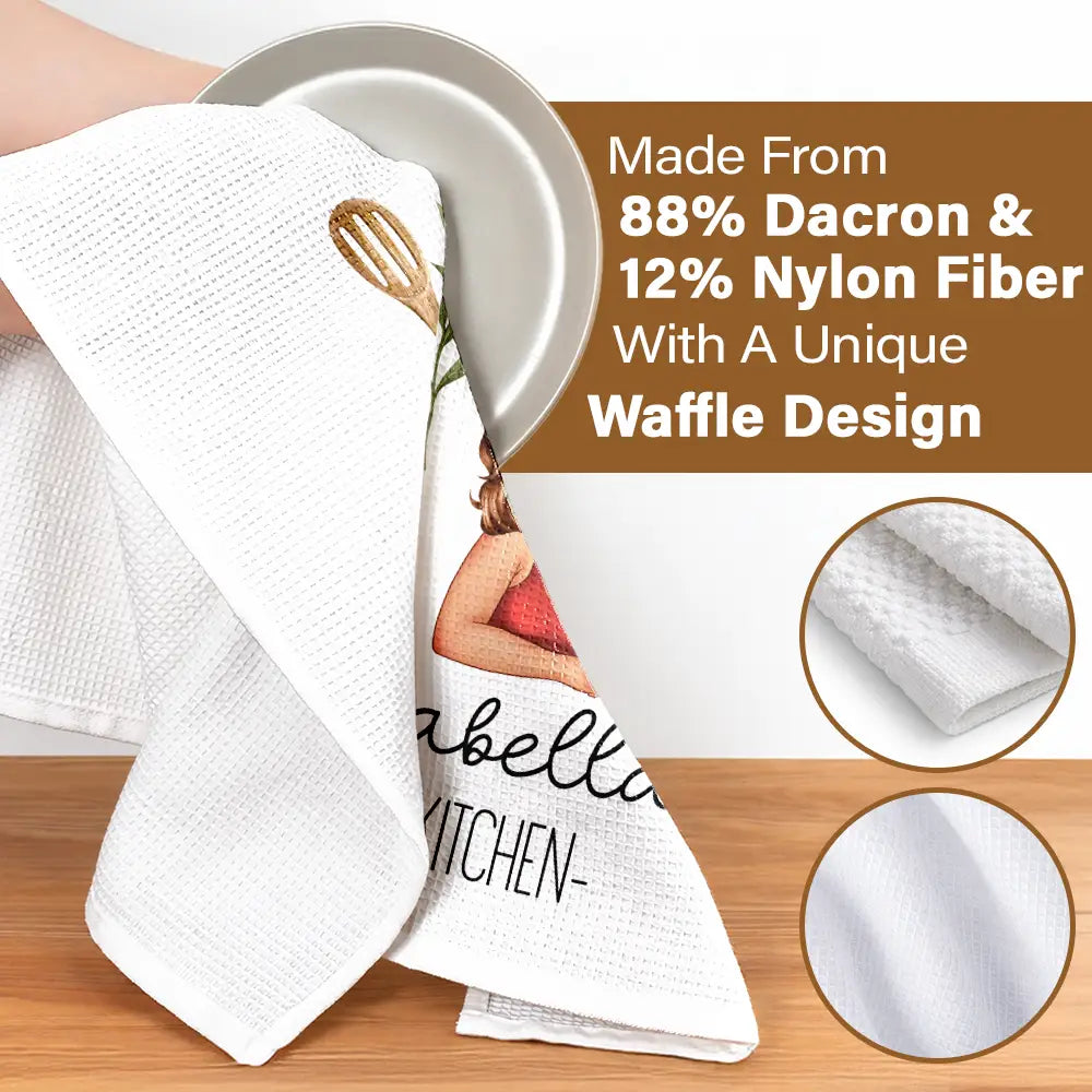 Gift For Wife,Gift For Women,Gift For Yourself,Gift For Mother,Gift For Grandma,Cooking,Mom's Hobby,Happy - Mom Grandma Kitchen - Personalized Kitchen Towel