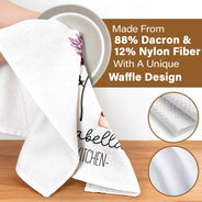 Gift For Wife,Gift For Yourself,Gift For Women,Gift For Mother,Gift For Aunt,Gift For Grandma,Happy,Cooking,Baking  - Mom Grandma Kitchen Birth Flower - Personalized Kitchen Towel