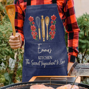 Confident, Gift For Yourself, Cooking, Gift For Women, Icon - Mom Grandma Kitchen Cooking For Love Birth Flower - Personalized Apron