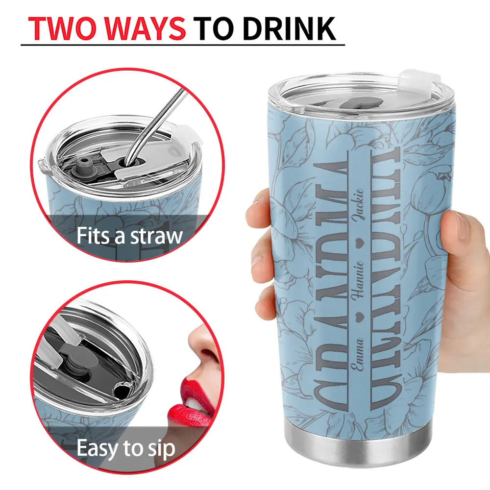 Gift For Mother,Gift For Grandma - Mom Grandma Nana - Personalized Tumbler