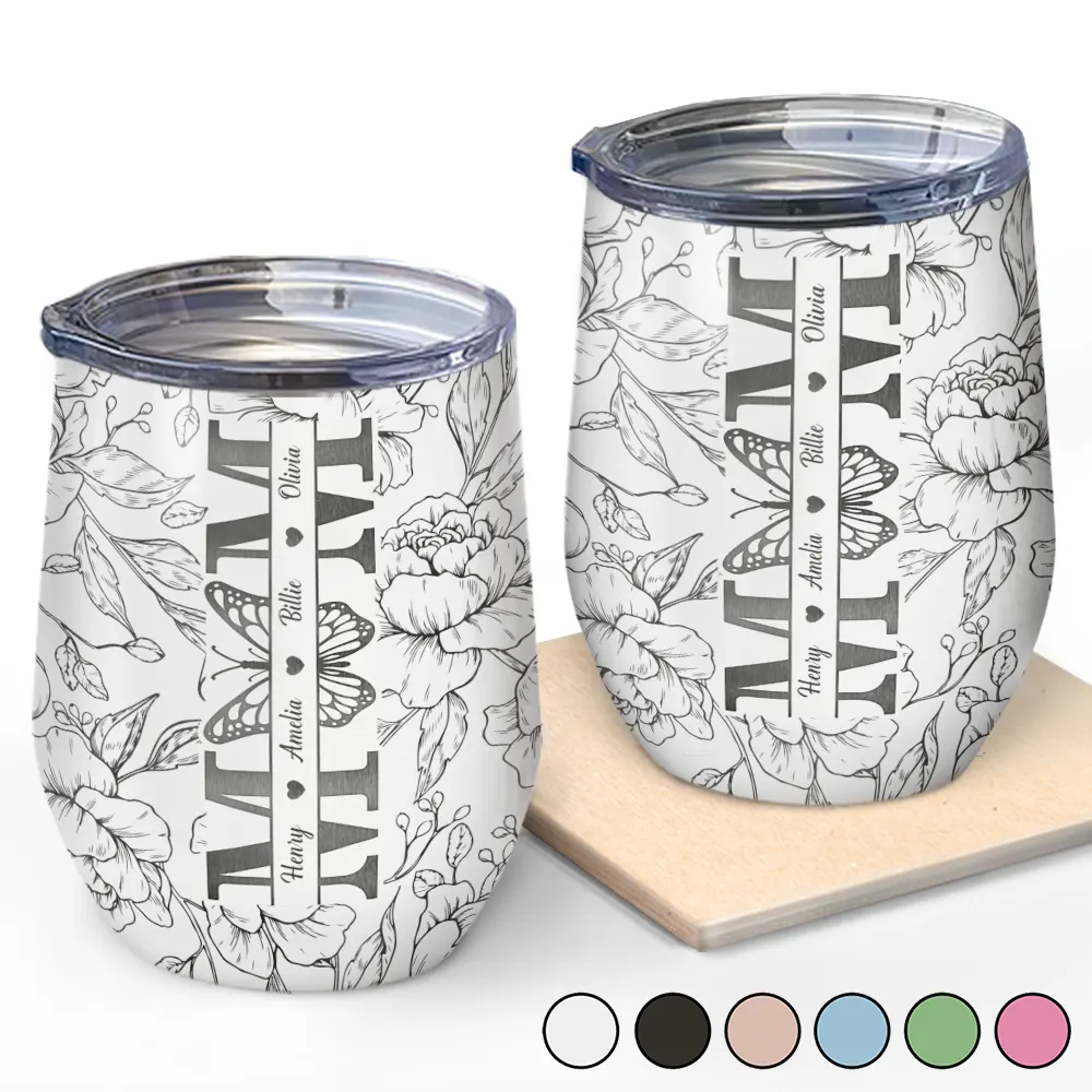 Mom Grandma Nana - Personalized Wine Tumbler
