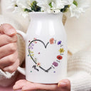 Gift For Mother, Grateful, Icon - Mom Grandma Sweetheart Birth Month Flower - Personalized Ceramic Flower Vase