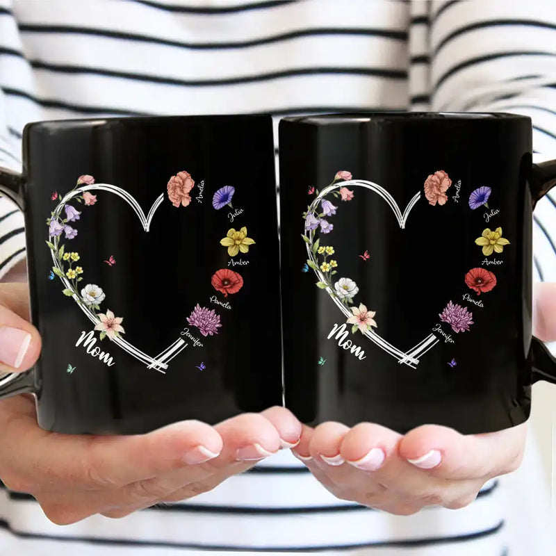 Gift For Mother, Grateful, Icon - Mom Grandma Sweetheart Birth Month Flower - Personalized Mug