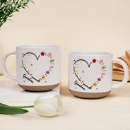 Gift For Mother, Grateful, Icon - Mom Grandma Sweetheart Birth Month Flower - Personalized Pottery Mug