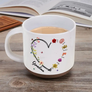 Gift For Mother, Grateful, Icon - Mom Grandma Sweetheart Birth Month Flower - Personalized Pottery Mug