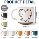 Gift For Mother, Grateful, Icon - Mom Grandma Sweetheart Birth Month Flower - Personalized Pottery Mug