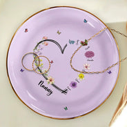 Gift For Mother, Grateful, Icon - Mom Grandma Sweetheart Birth Month Flower - Personalized Ring Dish