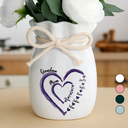 Gift For Mother,Gift For Grandma,Love - Mom Grandma Sweethearts - Personalized Ribbon Tie Flower Vase