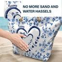 Gift For Wife,Gift For Mother,Gift For Grandma,Love,Family,Non-Eng,Icon - Mom Grandma Sweethearts Toile - Personalized Beach Bag