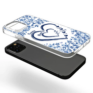 Gift For Wife,Gift For Mother,Gift For Grandma,Love,Family,Non-Eng,Icon - Mom Grandma Sweethearts Toile - Personalized Clear Phone Case