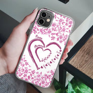 Gift For Wife,Gift For Mother,Gift For Grandma,Love,Family,Non-Eng,Icon - Mom Grandma Sweethearts Toile - Personalized Clear Phone Case