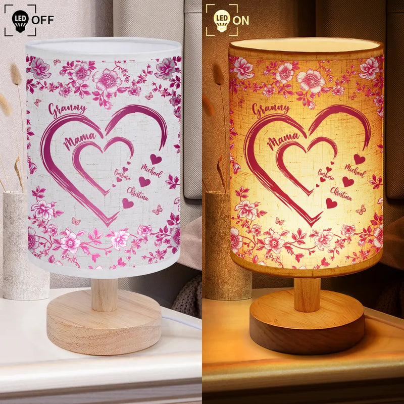 Gift For Wife,Gift For Mother,Gift For Grandma,Love,Family - Mom Grandma Sweethearts Toile - Personalized Fabric Lamp