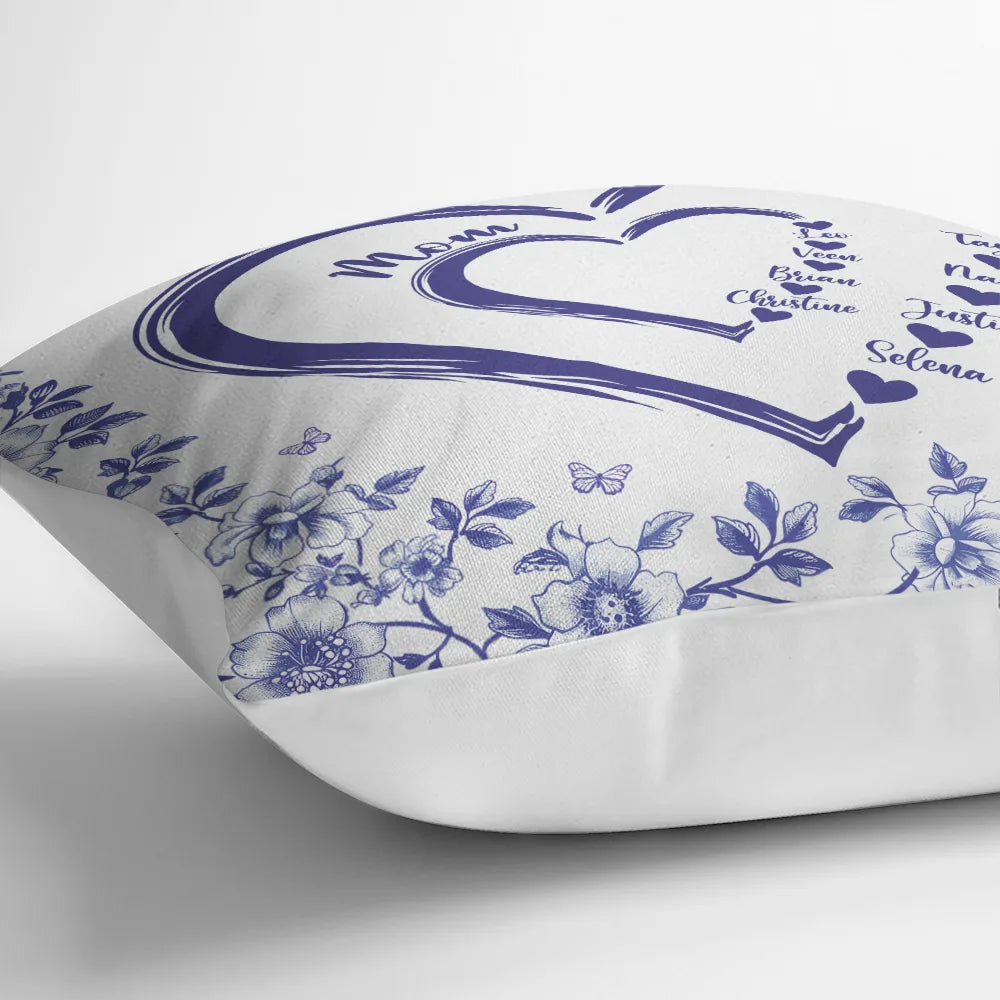 Gift For Wife,Gift For Mother,Gift For Grandma,Love - Mom Grandma Sweethearts Toile - Personalized Pillow