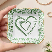 Gift For Wife,Gift For Mother,Gift For Grandma,Love - Mom Grandma Sweethearts Toile - Personalized Ring Dish