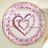Gift For Wife,Gift For Mother,Gift For Grandma,Love - Mom Grandma Sweethearts Toile - Personalized Ring Dish