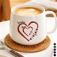 Gift For Mother,Gift For Grandma,Grandma - Grandkids,Happy,Icon,Grateful - Mom Grandma Sweethearts - Personalized Tapered Mug