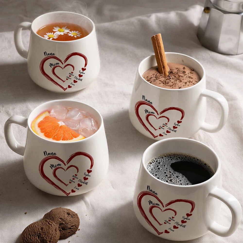 Gift For Mother,Gift For Grandma,Grandma - Grandkids,Happy,Icon,Grateful - Mom Grandma Sweethearts - Personalized Tapered Mug