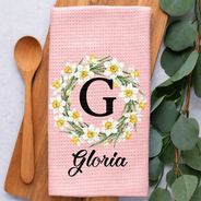Gift For Wife,Gift For Yourself,Gift For Women,Gift For Mother,Gift For Aunt,Gift For Grandma,Gift For Bestie,Gift For Sisters,Happy - Mom Grandma Women Kitchen Birth Flower - Personalized Kitchen Towel