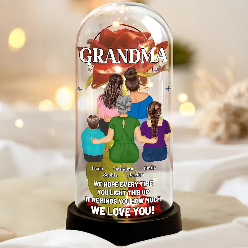 Gift For Mother, Gift For Women, Love - Mom I Hope Every Time You Light This Up - Personalized Everlasting Rose Dome Lamp