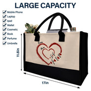 Gift For Wife,Gift For Mother,Gift For Grandma,Happy - Mom Mum Grandma Sweethearts - Personalized Canvas Tote Bag