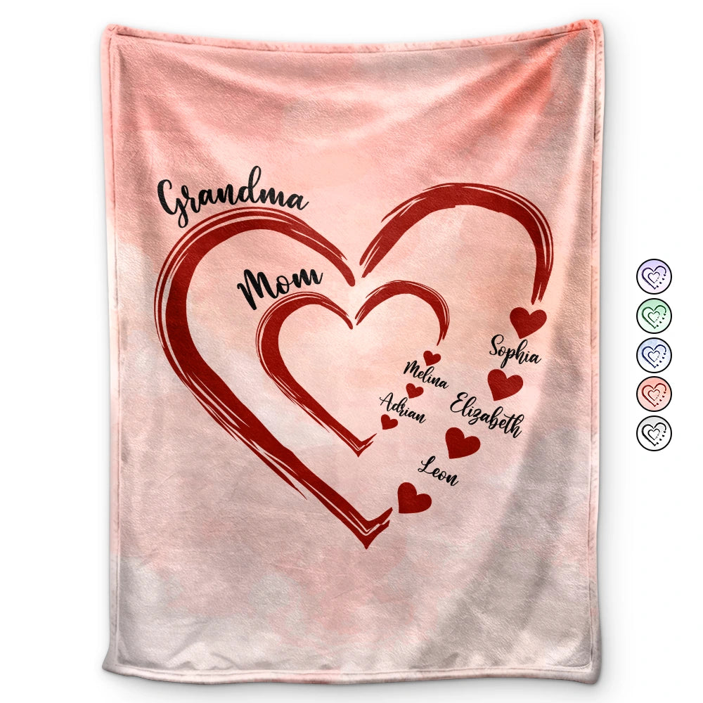 Mom Mum Grandma Sweethearts - Personalized Fleece Blanket, Sherpa Blanket