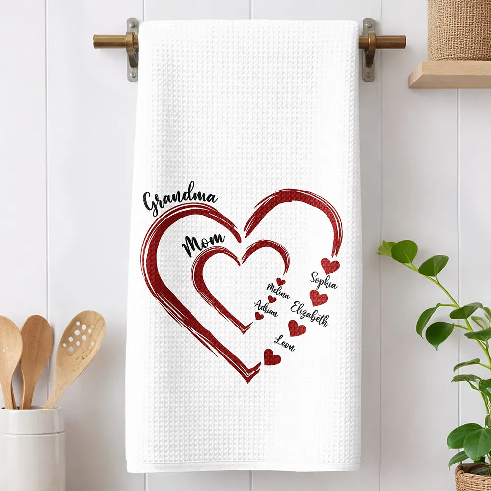 Mom Mum Grandma Sweethearts - Personalized Kitchen Towel