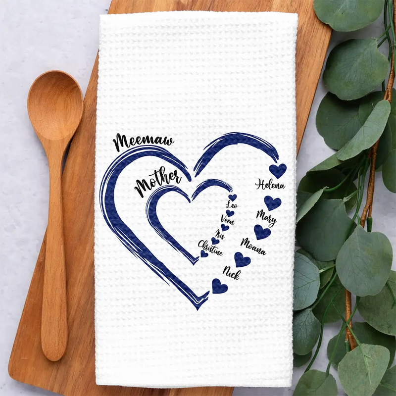 Gift For Wife, Gift For Mother, Gift For Grandma, Happy - Mom Mum Grandma Sweethearts - Personalized Kitchen Towel