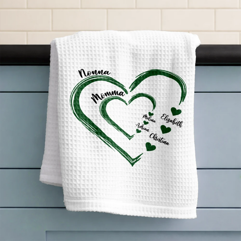 Gift For Wife, Gift For Mother, Gift For Grandma, Happy - Mom Mum Grandma Sweethearts - Personalized Kitchen Towel
