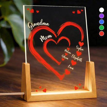 Mom Mum Grandma Sweethearts - Personalized Night Light
