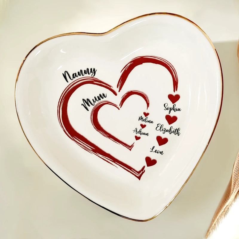 Gift For Wife,Gift For Mother,Gift For Grandma,Happy - Mom Mum Grandma Sweethearts - Personalized Ring Dish