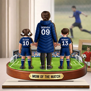 Sport Mom,Sport Dad,Gift For Mother,Gift For Father,Happy - Mom Mum Of The Match - Personalized Custom Shaped Wooden Plaque