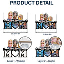 Gift For Mother,Gift For Grandma - Mom Nana Sitting With Children - Personalized Window Hanging Suncatcher Ornament
