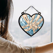 Gift For Grandma, Grandma - Grandkids, Gift For Mother, Happy - Mom Nana & Children Hands In Hands - Personalized Window Hanging Suncatcher Ornament
