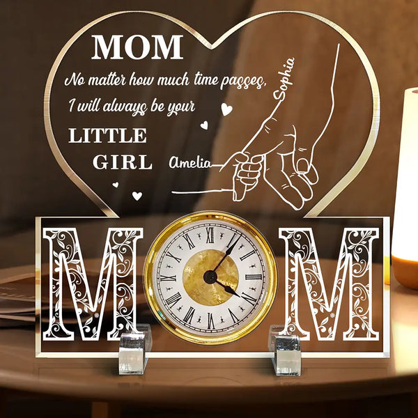 Gift For Mother, Mom - Children, Happy - Mom No Matter How Much Time Passes - Personalized Acrylic Desk Clock