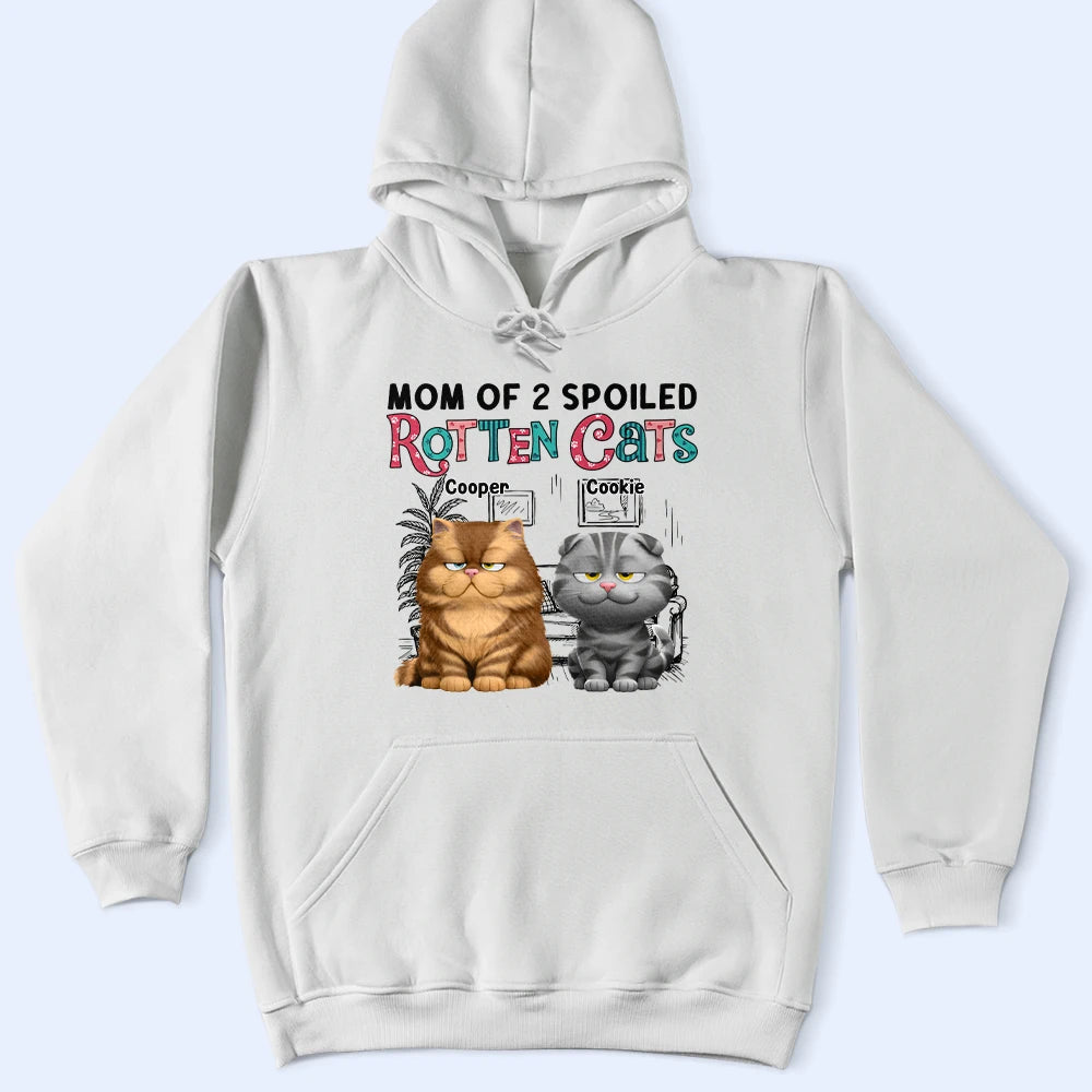 Pet Lovers,Pet Mom,Pet Dad,Cat Lovers,Cat Mom,Cat Dad,Happy - Mom Of Spoiled Rotten Cat - Personalized T Shirt