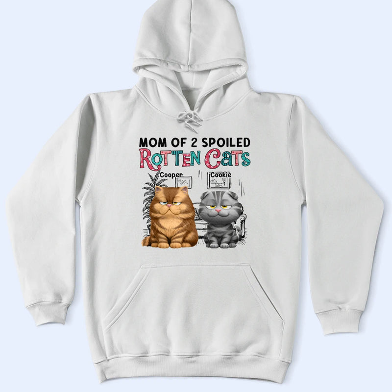 Pet Lovers,Pet Mom,Pet Dad,Cat Lovers,Cat Mom,Cat Dad,Happy - Mom Of Spoiled Rotten Cat - Personalized T Shirt