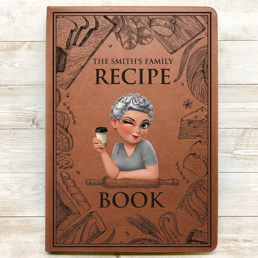 Gift For Mother, Cooking, Happy - Mom Recipe Book - Personalized Leather Journal