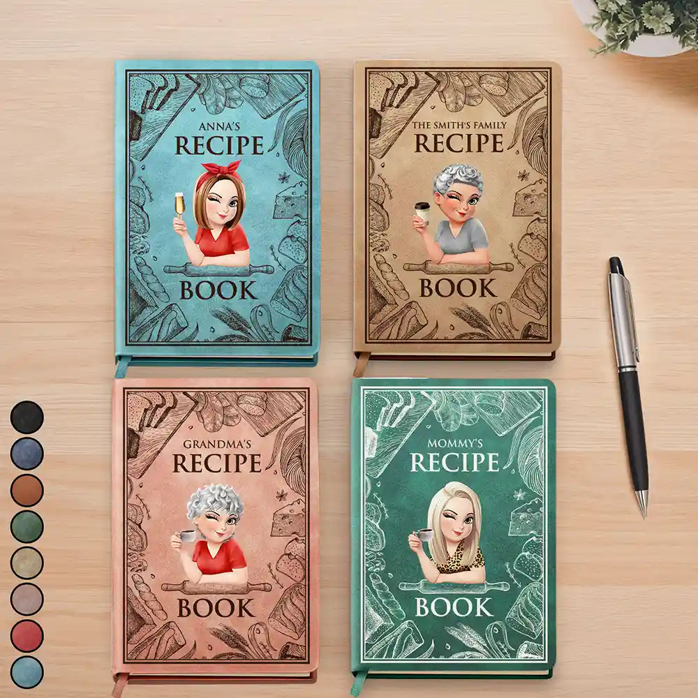 Mom Recipe Book - Personalized Leather Journal