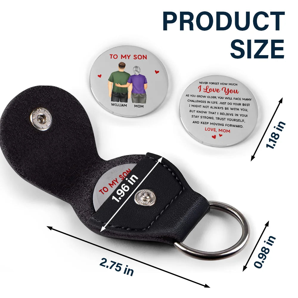 Mom - Daughters (Adult),Mom - Daughters (Young),Mom - Sons,Gift For Women,Gift For Men,Gift For Daughter,Gift For Son,Love,Top Market - Mom Son Daughter Never Forget How Much I Love You - Personalized Leather Pocket Hug