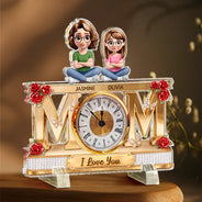 Gift For Mother,Love - Mom We Love You - Personalized Acrylic Desk Clock