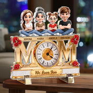 Gift For Mother,Love - Mom We Love You - Personalized Acrylic Desk Clock