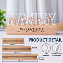 Gift For Mother, Mom - Children, Happy - Mom We Love You Birth Month Flower - Personalized Custom Shaped LED Light