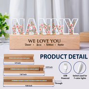 Gift For Mother, Mom - Children, Happy - Mom We Love You Birth Month Flower - Personalized Custom Shaped LED Light
