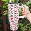 Gift For Mother, Gift For Grandma, Happy - Mom We Love You Toile De Jouy Pattern - Personalized 40oz Tumbler With Straw