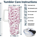 Gift For Mother, Gift For Grandma, Happy - Mom We Love You Toile De Jouy Pattern - Personalized 40oz Tumbler With Straw