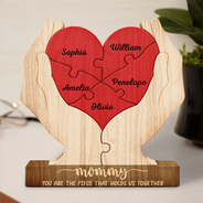Gift For Mother,Gift For Grandma,Love - Mom You Are The Piece That Hold Us Together - Personalized Custom Shaped Wooden Puzzle