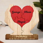 Gift For Mother,Gift For Grandma,Love - Mom You Are The Piece That Hold Us Together - Personalized Custom Shaped Wooden Puzzle