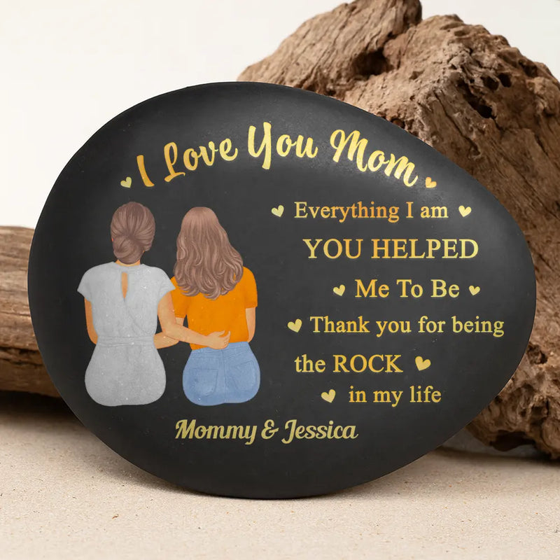 Gift For Mother,Mom - Daughters (Adult) - Mom You Are The World Thank You For Being My Rocks - Personalized Printed Rock
