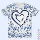 Gift For Wife,Gift For Mother,Gift For Grandma,Love,Family,Non-Eng,Icon - Mom Grandma Sweethearts Toile - Personalized Full Print T Shirt