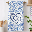 Gift For Wife,Gift For Mother,Gift For Grandma,Love,Family,Non-Eng,Icon - Mom Grandma Sweethearts Toile - Personalized Kitchen Towel